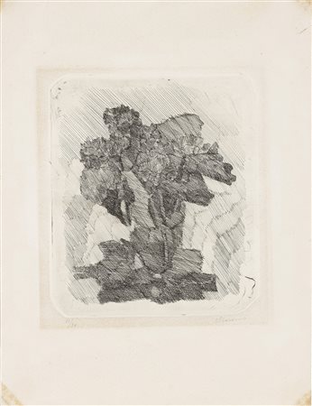 Giorgio Morandi (Bologna, 1890 - 1964) Gerani dentro un bicchiere, 1930 ca....