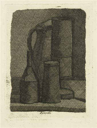 Giorgio Morandi (Bologna, 1890 - 1964) Natura morta con quattro oggetti, 1947...