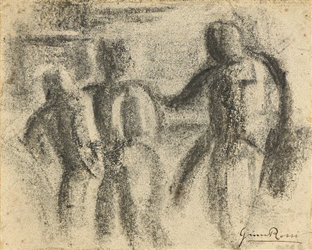 Gino Rossi (Venezia, 1884 - Treviso, 1947) Figure, 1925 Pastello e acquerello...