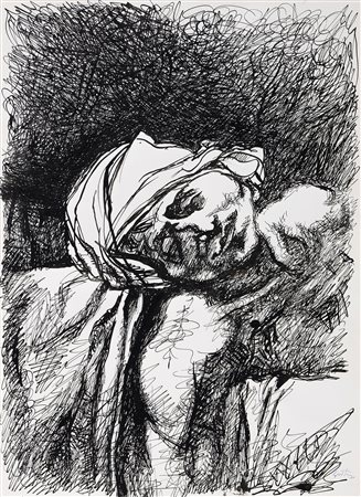 Renato Guttuso (Bagheria (Pa), 1912 - Roma, 1987) Omaggio a David China su...