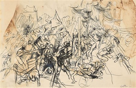 Renato Guttuso (Bagheria (Pa), 1912 - Roma, 1987) La rivolta di Koje, 1956...