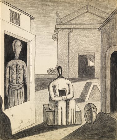 Giorgio de Chirico (Volos, 1888 - Roma, 1978) Il pomeriggio inquietante, 1972...