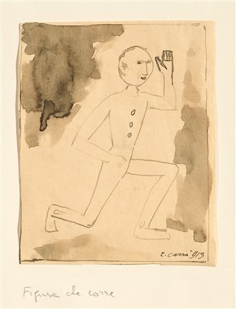 Carlo Carrà (Quargnento (Al), 1881 - Milano, 1966) Figura che corre, 1913...