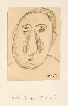 Carlo Carrà (Quargnento (Al), 1881 - Milano, 1966) Testa di ragazzo, 1916...