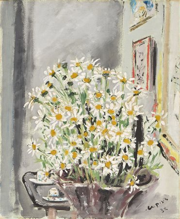 Filippo de Pisis (Ferrara, 1896 - Milano, 1956) Margherite, 1932 Olio su...