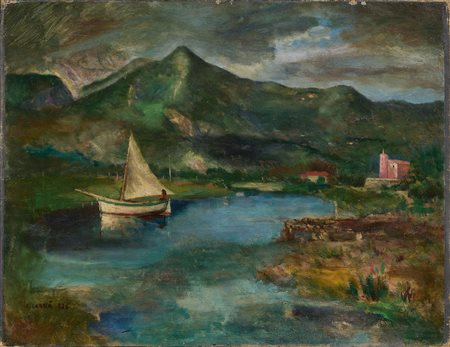 Carlo Carrà (Quargnento (Al), 1881 - Milano, 1966) Il Cinquale, 1926 Olio su...