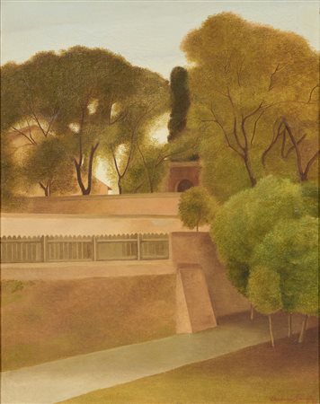 Antonio Donghi (Roma, 1897 - 1963) Paesaggio (Palatino), 1928 Olio su tela,...