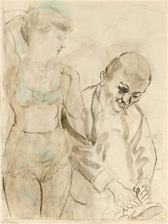 George Grosz (Berlino, 1893 - 1959) Triste Est, 1926 Inchiostro e acquerello...