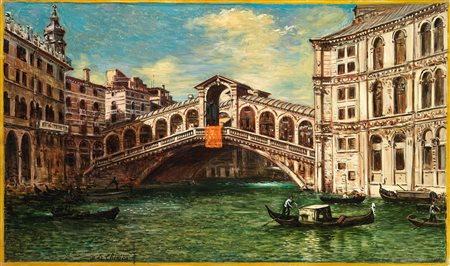 Giorgio de Chirico (Volos, 1888 - Roma, 1978) Venezia, Ponte di Rialto,...