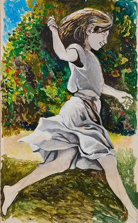 Renato Guttuso (Bagheria (Pa), 1912 - Roma, 1987) Ragazza con aquilone, 1981...