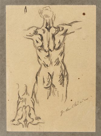 DE CHIRICO GIORGIO (1888 - 1978) - STUDIO DI NUDO MASCHILE.