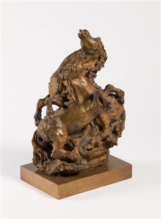 SASSU ALIGI (1912 - 2000) - DUE CAVALLI RAMPANTI.