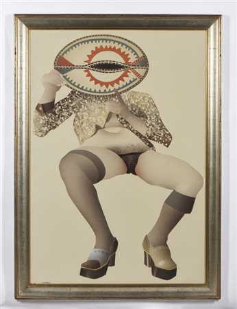 GUERRESCHI GIUSEPPE (1929 - 1985) - FIGURA FEMMINILE CHE SI COPRE IL VOLTO.