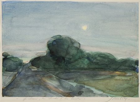 GUCCIONE PIERO (1935 - 2018) - GLI ALBERI, LA STRADA E LA LUNA.