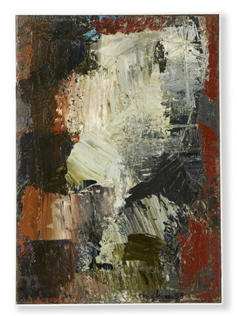 CHIGHINE ALFREDO (1914 - 1974) - FORMA IN GRIGIO SU FONDO BRUNO .