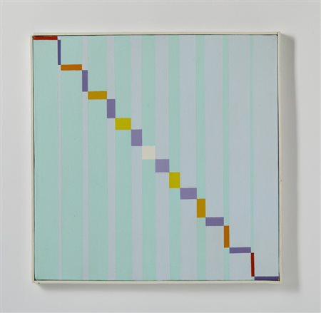 GLATTFELDER HANS JORG (n. 1939) - INVERSIONE STRUTTURALE IN BLU, VERDE E VIOLA.