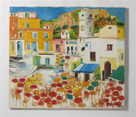 FACCINCANI ATHOS (n. 1951) - LUCE SULLA PIAZZETTA DI CAPRI.