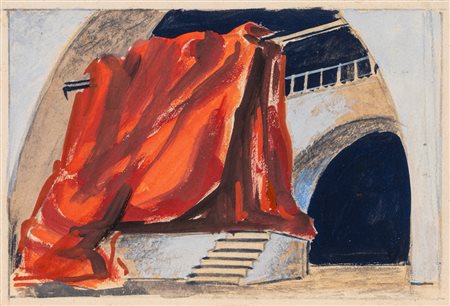 Enrico Prampolini (Modena 1894 - Roma 1956)  - Quadro Flamenco - bozzetto di scena, 1945