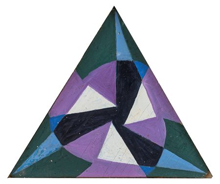 Giacomo Balla (Torino 1871 - Roma 1958)  - Motivo futuristico viola per segnaposto