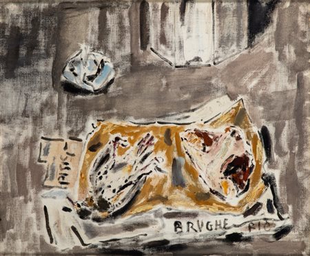 Filippo De Pisis (Ferrara 1896 - Milano 1956)  - Natura morta con beccacino, 1951