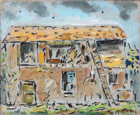 Filippo De Pisis (Ferrara 1896 - Milano 1956)  - Casa colonica a Brugherio, 1951