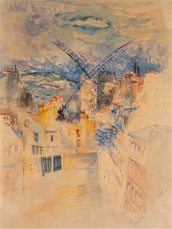 Jean Dufy (Le Havre 1888 - La Boissière 1964)  - Paris, Le Moulin de la Galette