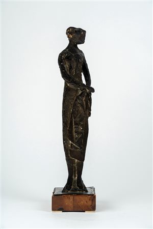 Mario Negri (Tirano 1916 - Milano 1987)  - Donna che si tiene l'abito, 1953/'54