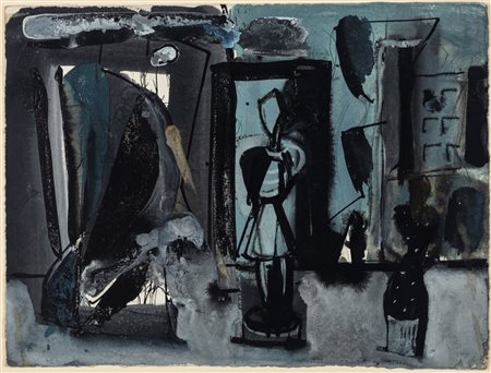 Mario Sironi (Sassari 1885 - Milano 1961)  - Composizione , 1951 ca.