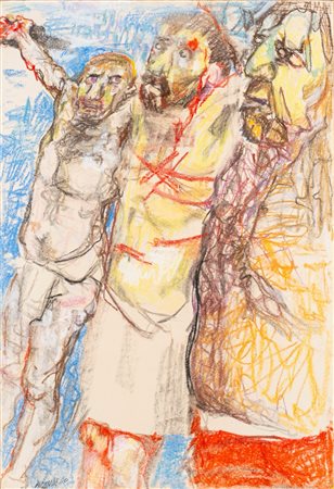 Fausto Pirandello (Roma 1899 - 1975)  - Gesù tra i ladroni, 1964 ca.