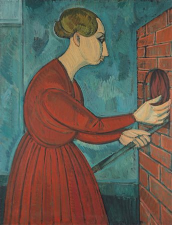 Domenico Cantatore (Ruvo di Puglia 1906 - Parigi 1998)  - Il fuoco (Donna alla fornace), 1949/50