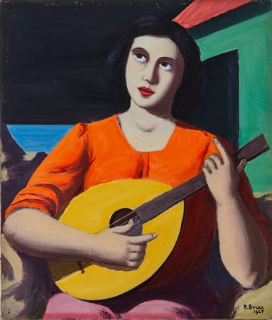 Pompeo Borra (Milano 1898 - 1973)  - Senza titolo (Musicante), 1945