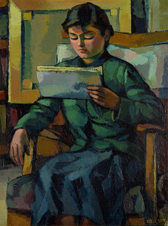 Mino Delle Site (Lecce 1914 - Roma 1996)  - Fanciulla che legge, 1956