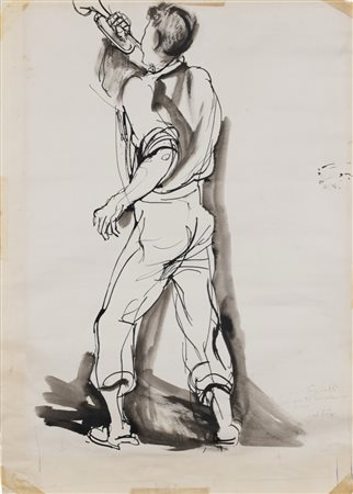 Renato Guttuso (Bagheria 1911 - Roma 1987)  - Trombettiere