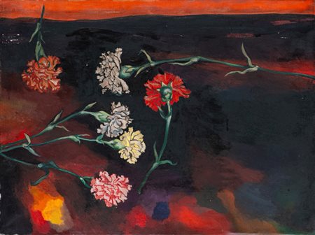 Renato Guttuso (Bagheria 1911 - Roma 1987)  - Garofani, 1965