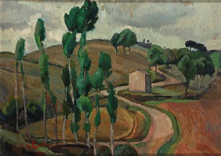 Raffaele De Grada (Milano 1885 - 1957)  - Colline