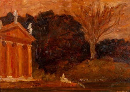 Carlo Quaglia (Terni 1903 - Roma 1970)  - Il tempietto del lago, 1965