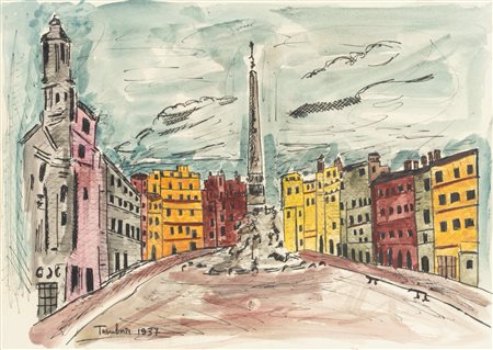 Orfeo Tamburi (Jesi 1906 - Parigi 1994)  - Piazza Navona, 1937