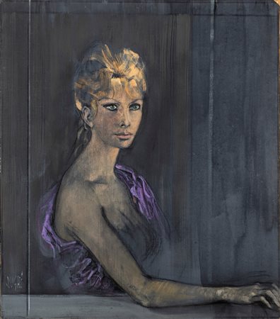 Alberto Sughi (Cesena 1928 - Bologna 2012)  - Bella bocca e occhi miei verdi, 1963