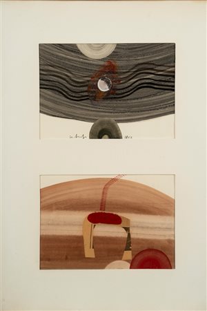 Sergio Dangelo (Milano 1932 - 2022)  - 02 tecniche miste su carta (a;b)