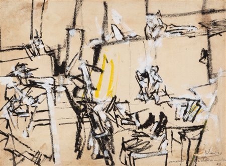 Valerio Adami (Bologna 1935)  - Passeggiata in bicicletta n.1 , 1960