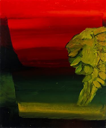Alfredo Chighine (Milano 1914 - Pisa 1974)  - Pianta su fondo rosso, 1968