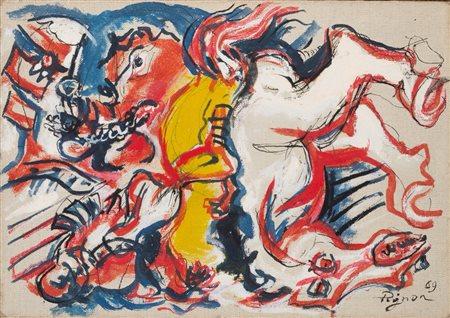 Édouard Pignon (Bully-les-Mines 1905 - La Couture-Boussey 1993)  - Bataille, 1969