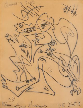 Andrè Masson (Balagny sur Thérain 1896 - Parigi 1987)  - Femme entourée d’Animaux, 1960