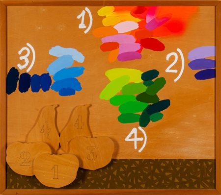 Concetto Pozzati (Vo 1935 - Bologna 2017)  - Come dipingere le nature morte: i campioni colorati, 1972