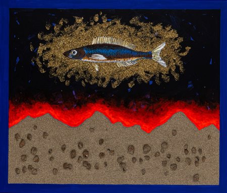 Stefano Pizzi (Pavia 1955)  - E il pesce, volava felice sopra la terra dei sogni, 1989