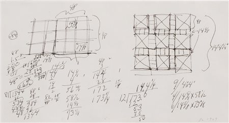 SOL LEWITT
Working drawing for Structural work, 1967