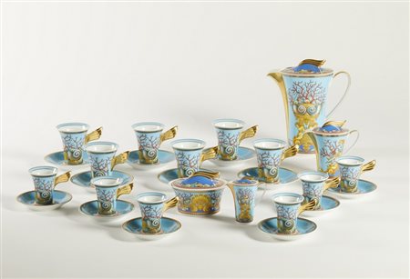 VERSACE GIANNI (1946 - 1997) - Set Les Tresors De La Mer vintage di Versace per Studio Linie Rosenthal, Germania fine anni 80'.