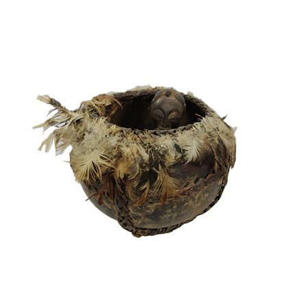 ZUCCA DIVINATORIA CON FIGURA CENTRALE BOANGA