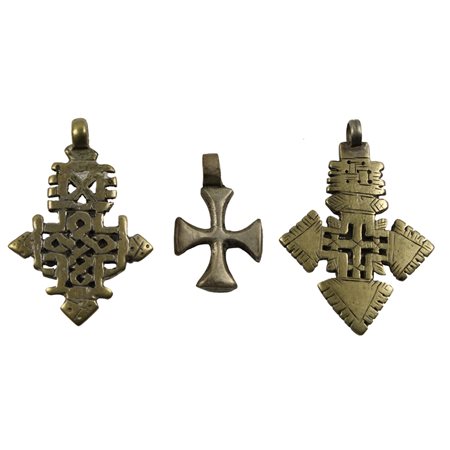 LOTTO DI 3 CROCI DA COLLO OMORO AMHARA