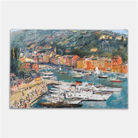 Michele Cascella, "Veduta di Portofino"